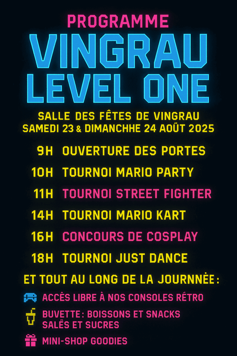 Affiche Vingrau Level One - Festival gaming et rétro à Vingrau