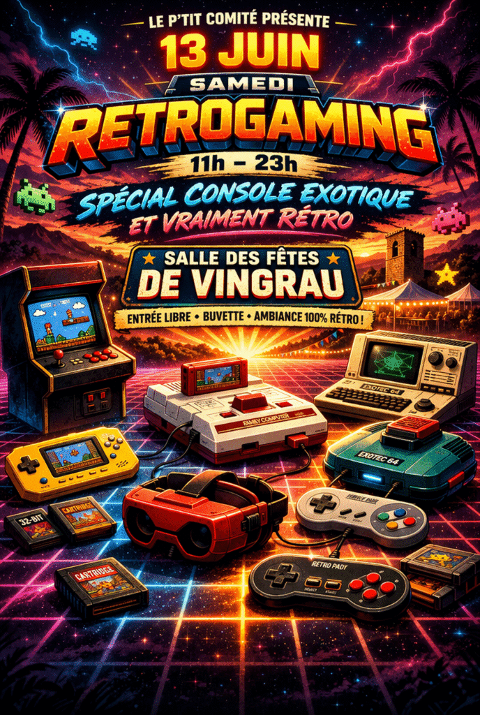 Rétro gaming à Vingrau : une journée spéciale consoles exotiques et vraies machines rétro