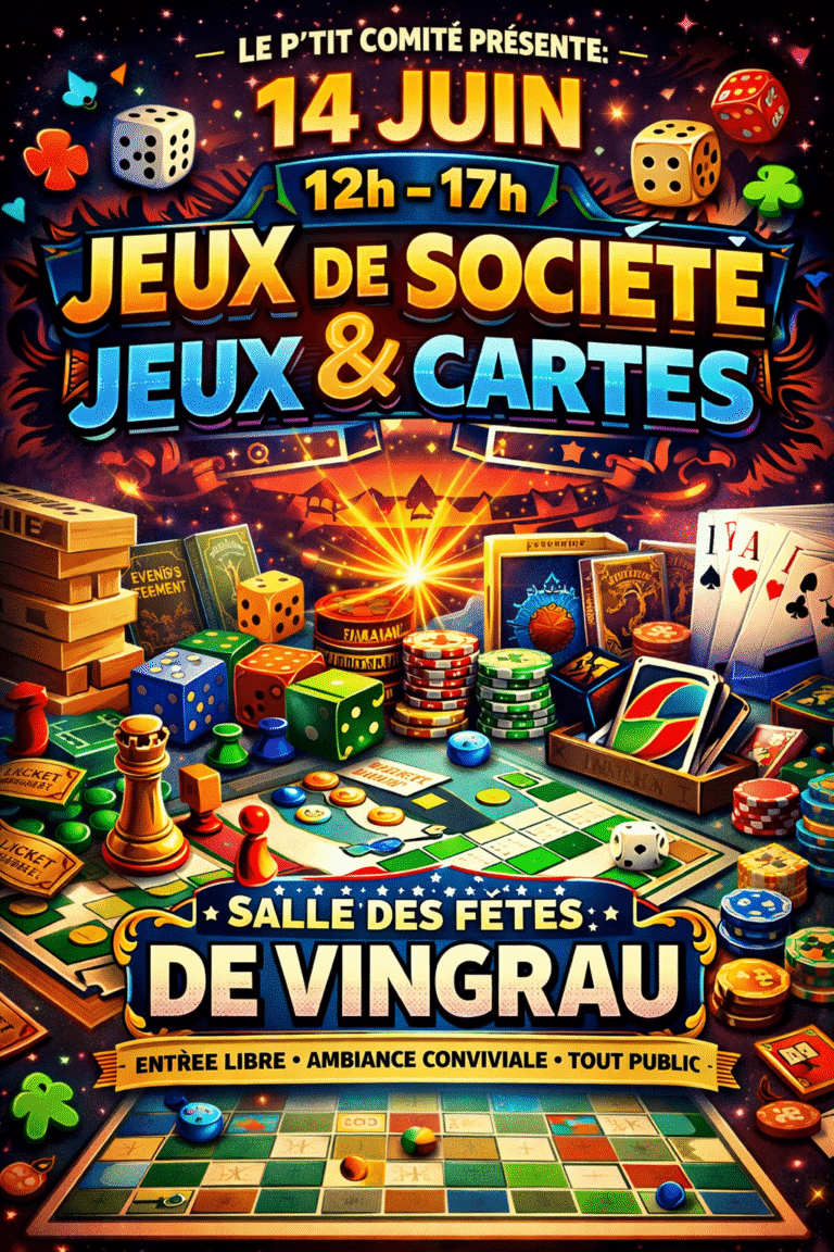 Après-midi jeux de société et jeux de cartes à Vingrau : rendez-vous le 14 juin 2026