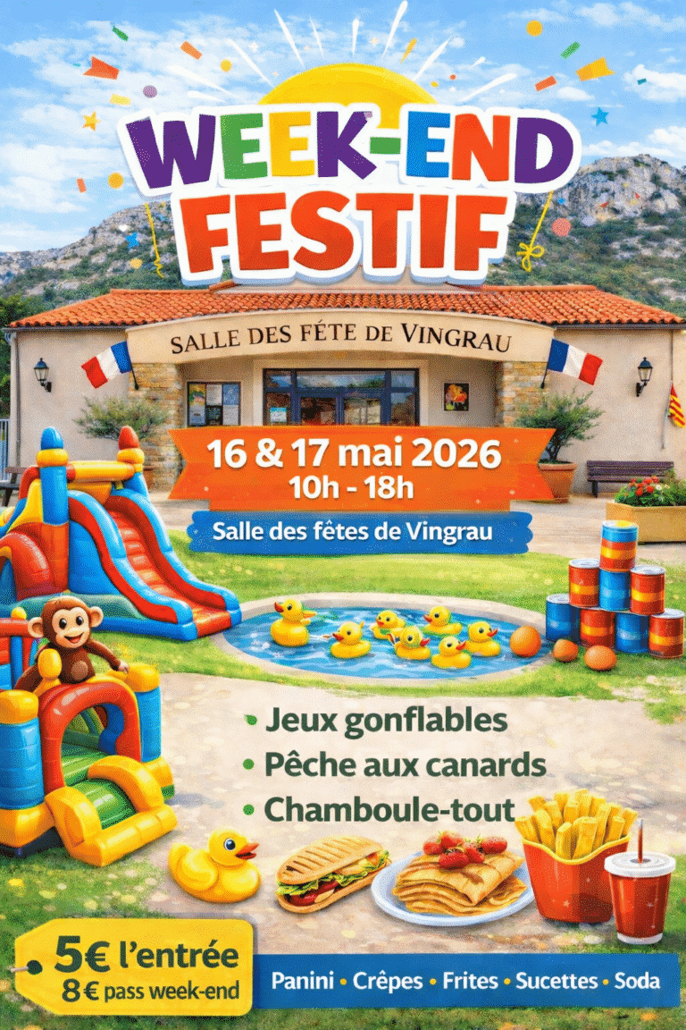 Kermesse à Vingrau : deux jours de jeux, de gourmandises et de bonne humeur les 16 et 17 mai